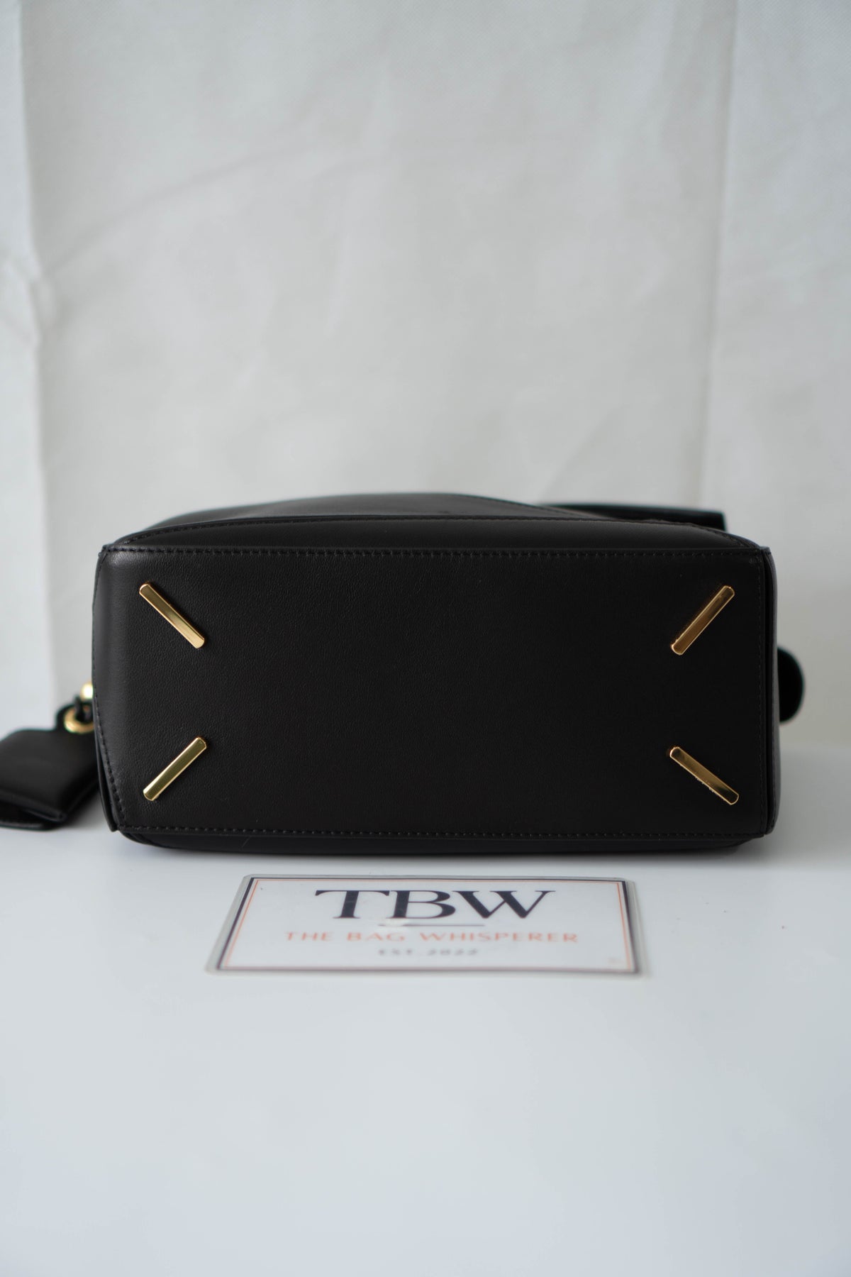 Puzzle Small Bag – Black Satin Calfskin Leather with Gold Hardware