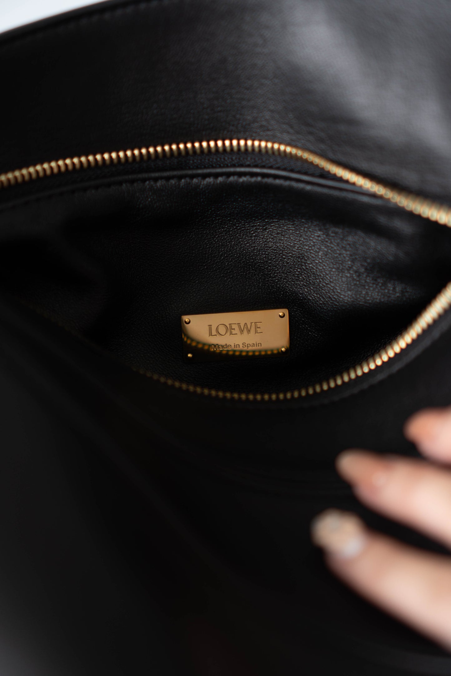 Puzzle Small Bag – Black Satin Calfskin Leather with Gold Hardware