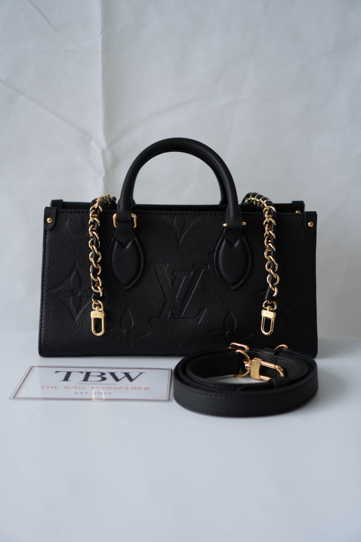 On-The-Go East West – Black Monogram Empreinte Leather with Gold Hardware