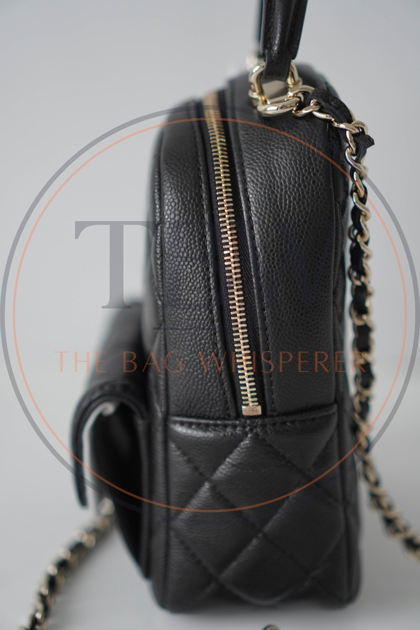 Classic Mini Backpack in Caviar Grained Calfskin with Gold Hardware