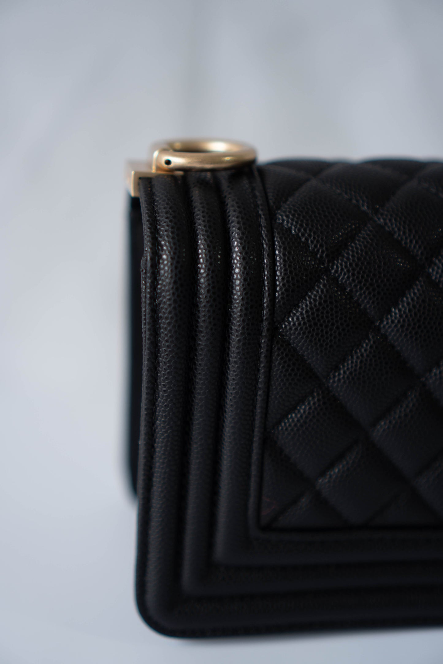 Boy Flap Bag Medium – Black Caviar Leather with Gold Hardware