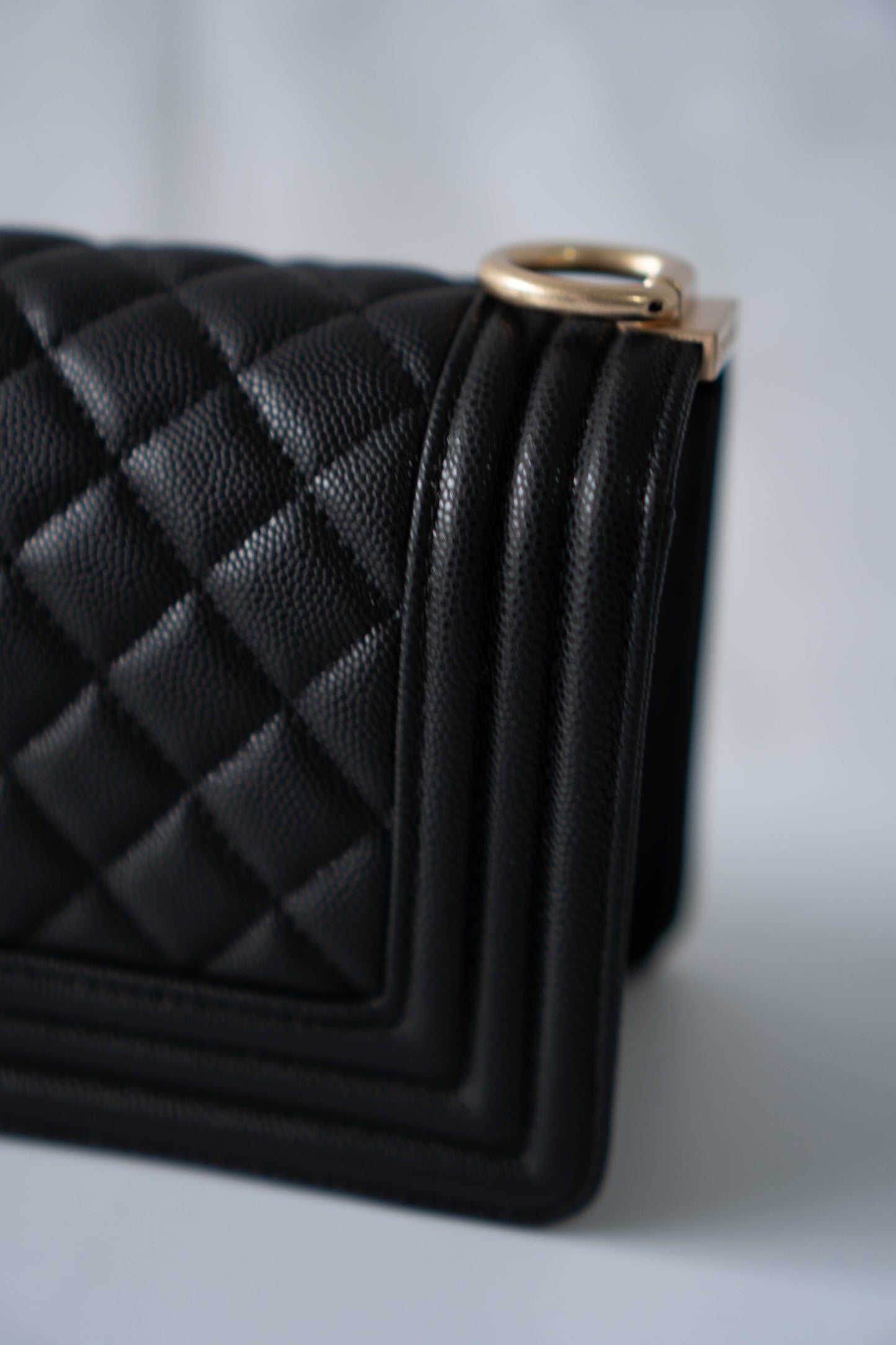 Boy Flap Bag Medium – Black Caviar Leather with Gold Hardware