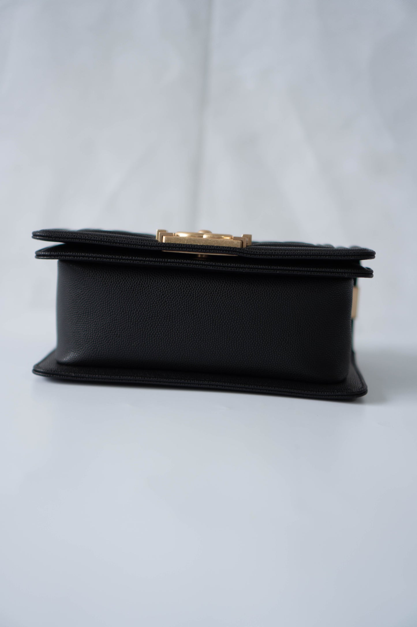 Boy Flap Bag Medium – Black Caviar Leather with Gold Hardware