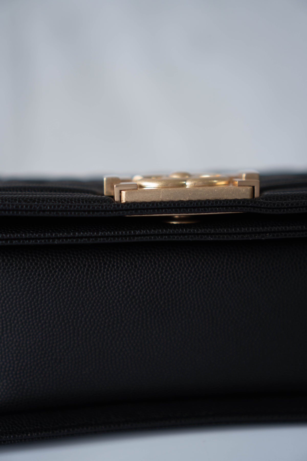 Boy Flap Bag Medium – Black Caviar Leather with Gold Hardware