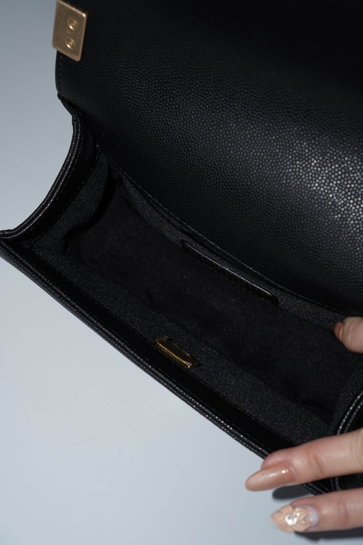Boy Flap Bag Medium – Black Caviar Leather with Gold Hardware