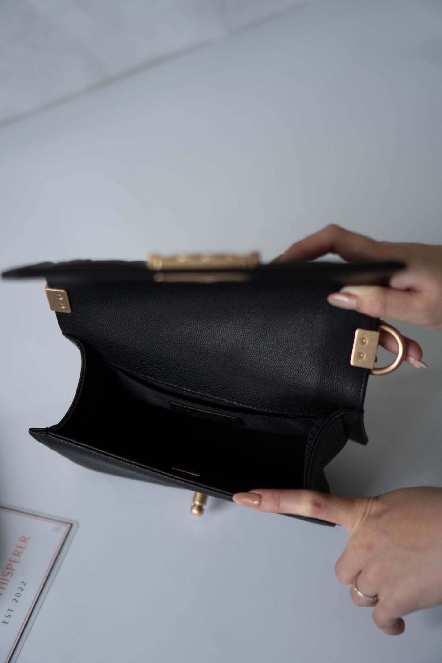 Boy Flap Bag Medium – Black Caviar Leather with Gold Hardware
