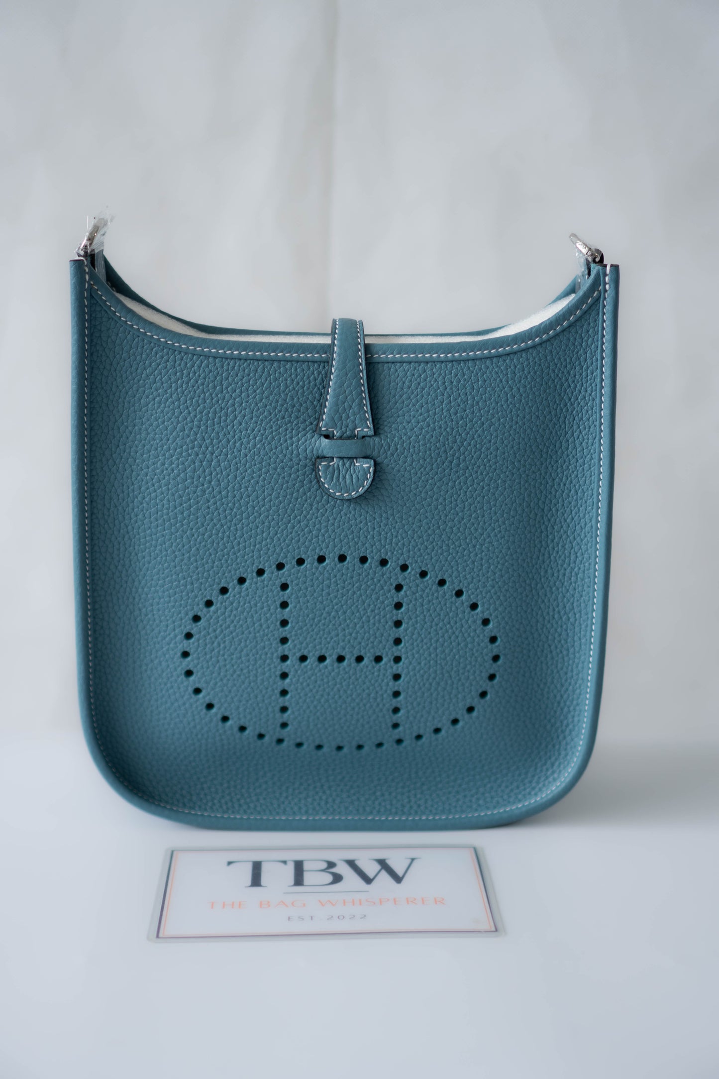Evelyn 23 Bag – Blue Jean Clemence Leather with Palladium Hardware