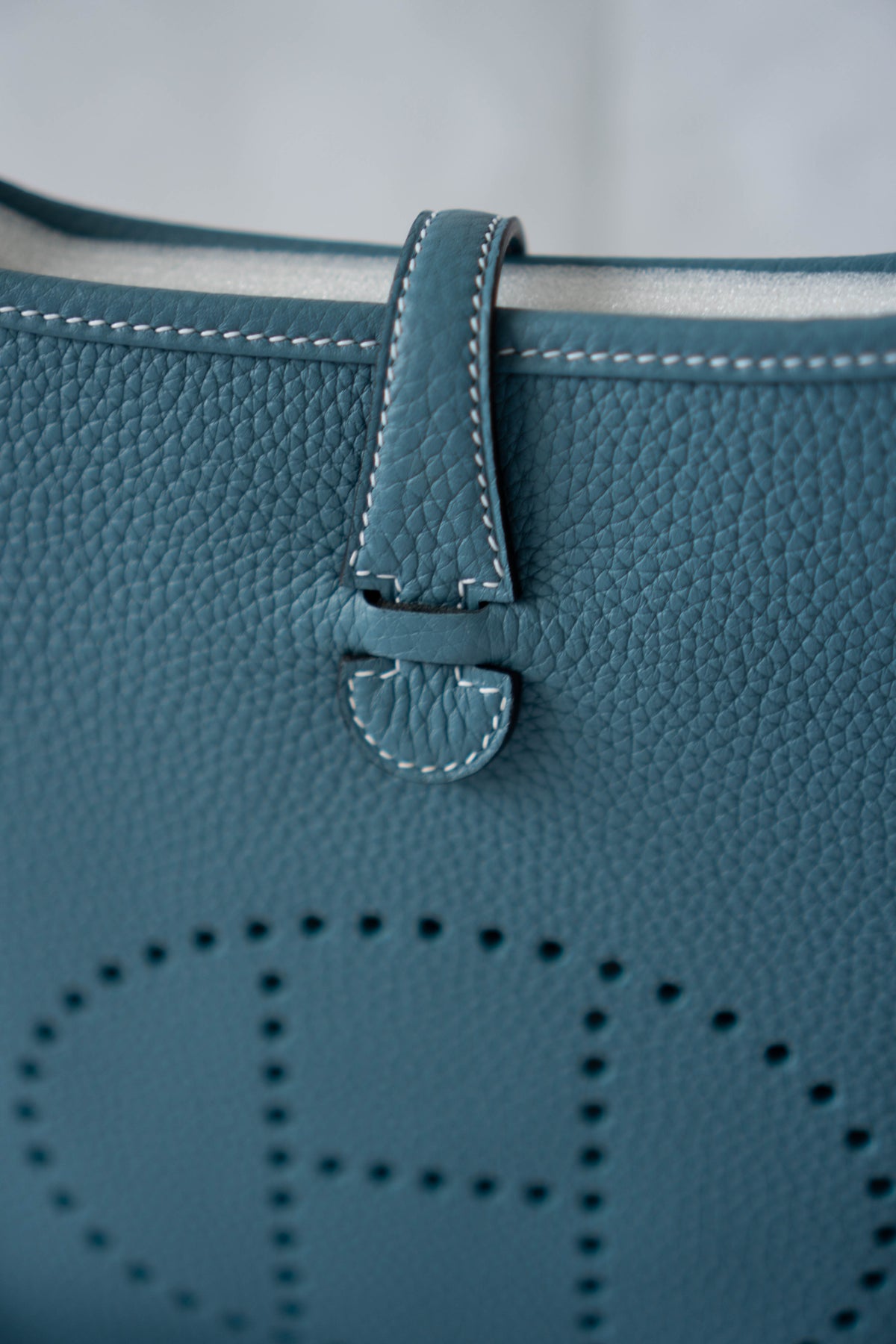 Evelyn 23 Bag – Blue Jean Clemence Leather with Palladium Hardware