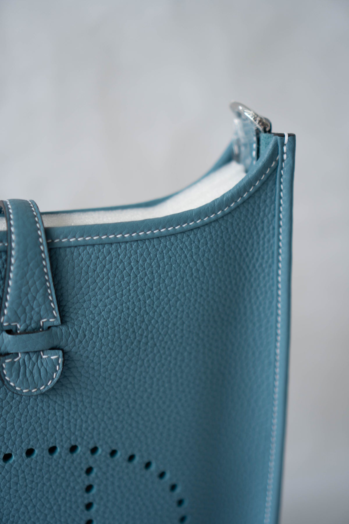 Evelyn 23 Bag – Blue Jean Clemence Leather with Palladium Hardware