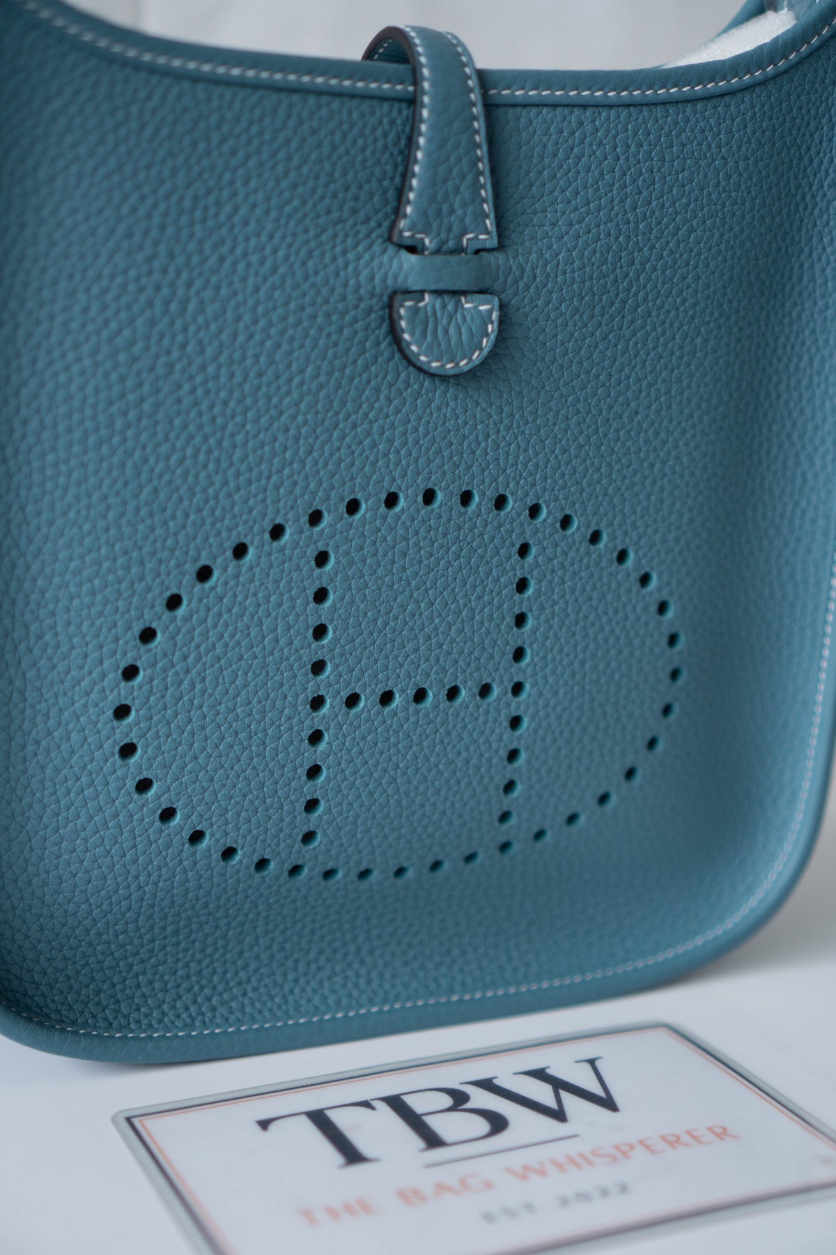 Evelyn 23 Bag – Blue Jean Clemence Leather with Palladium Hardware