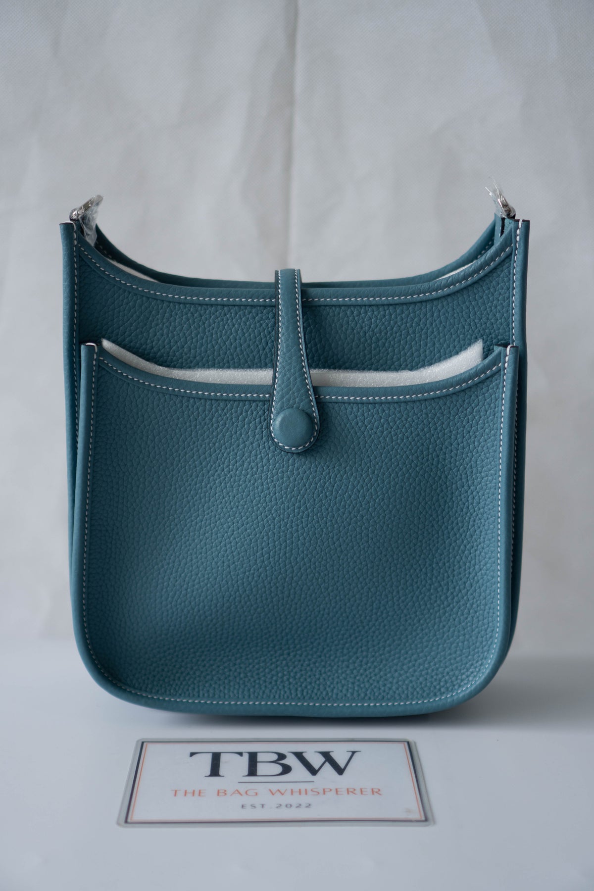 Evelyn 23 Bag – Blue Jean Clemence Leather with Palladium Hardware