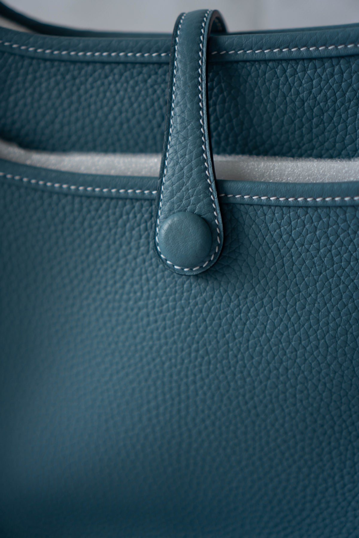 Evelyn 23 Bag – Blue Jean Clemence Leather with Palladium Hardware