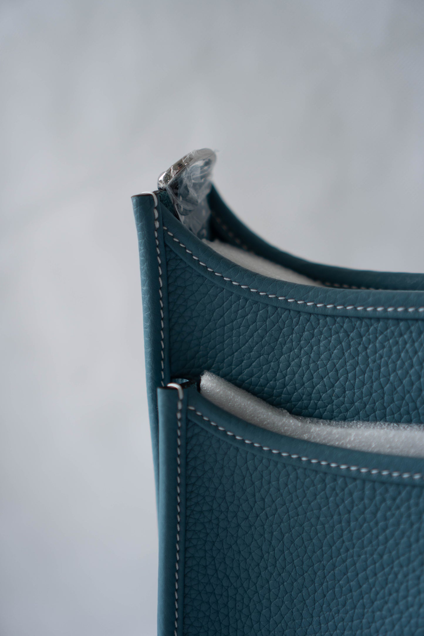 Evelyn 23 Bag – Blue Jean Clemence Leather with Palladium Hardware