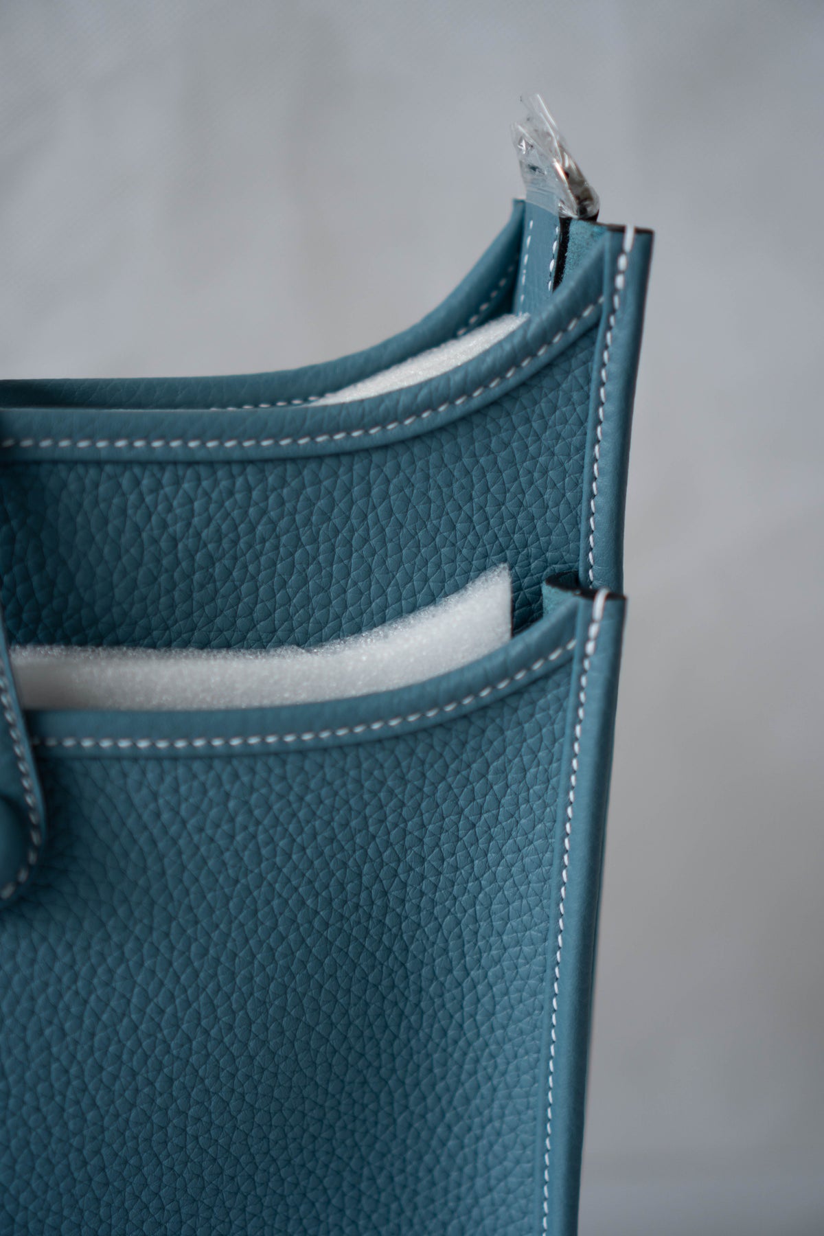 Evelyn 23 Bag – Blue Jean Clemence Leather with Palladium Hardware