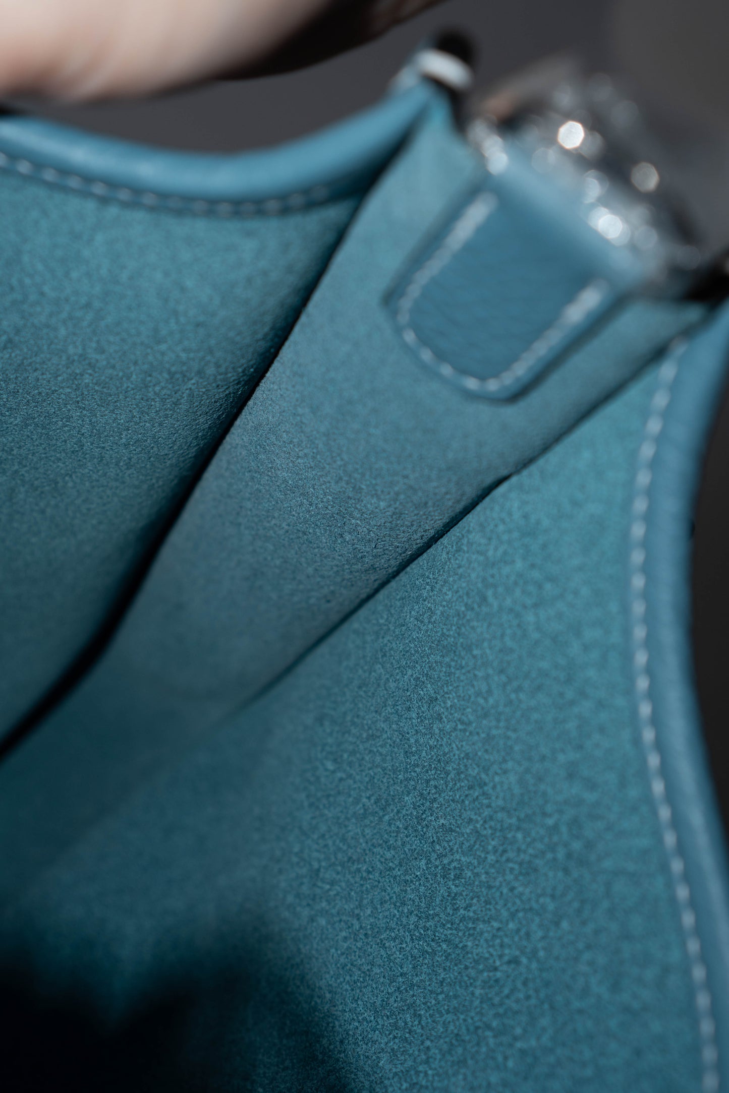 Evelyn 23 Bag – Blue Jean Clemence Leather with Palladium Hardware