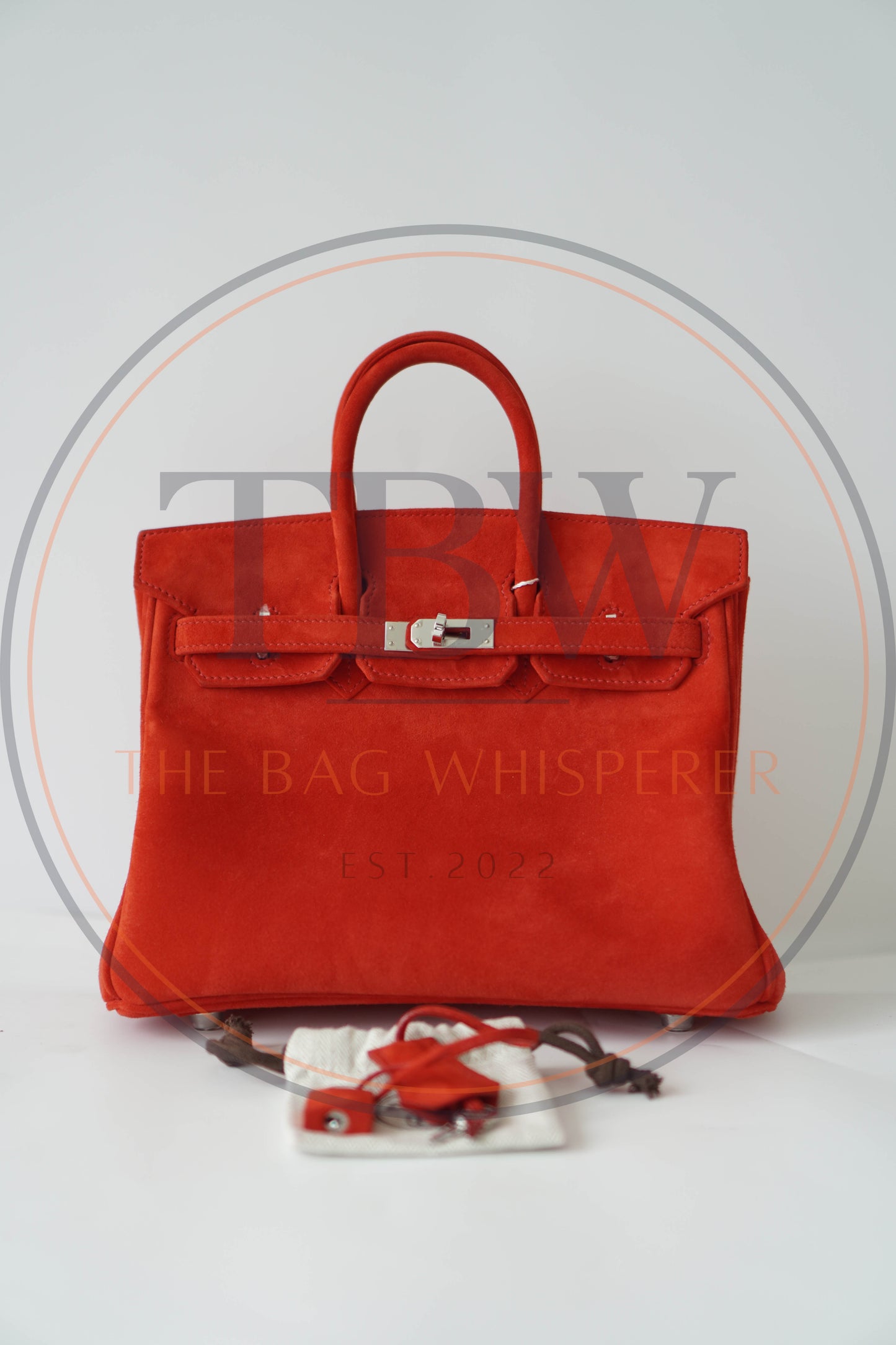 Birkin 25 Doblis in Rouge Vif suede