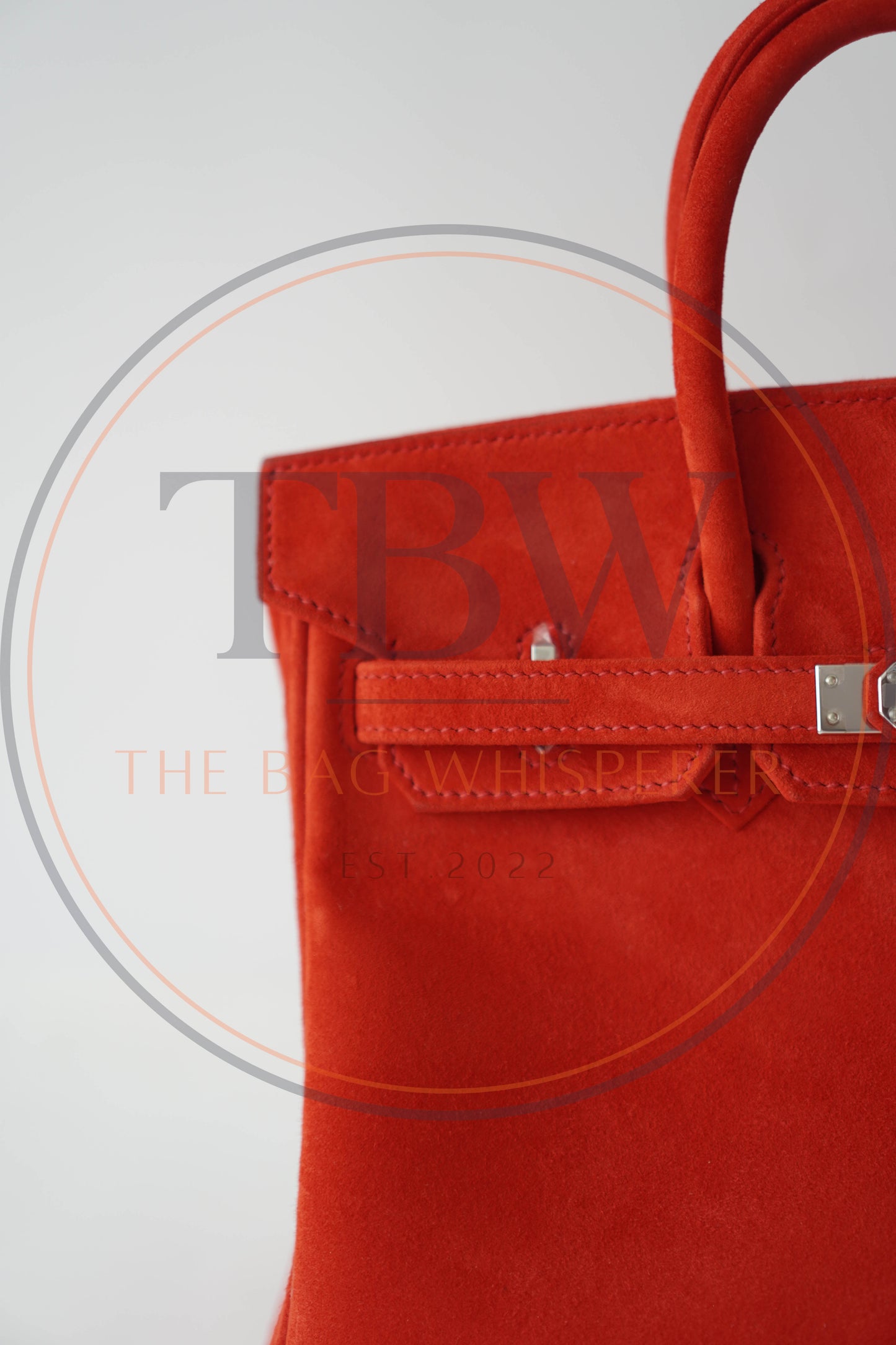 Birkin 25 Doblis in Rouge Vif suede