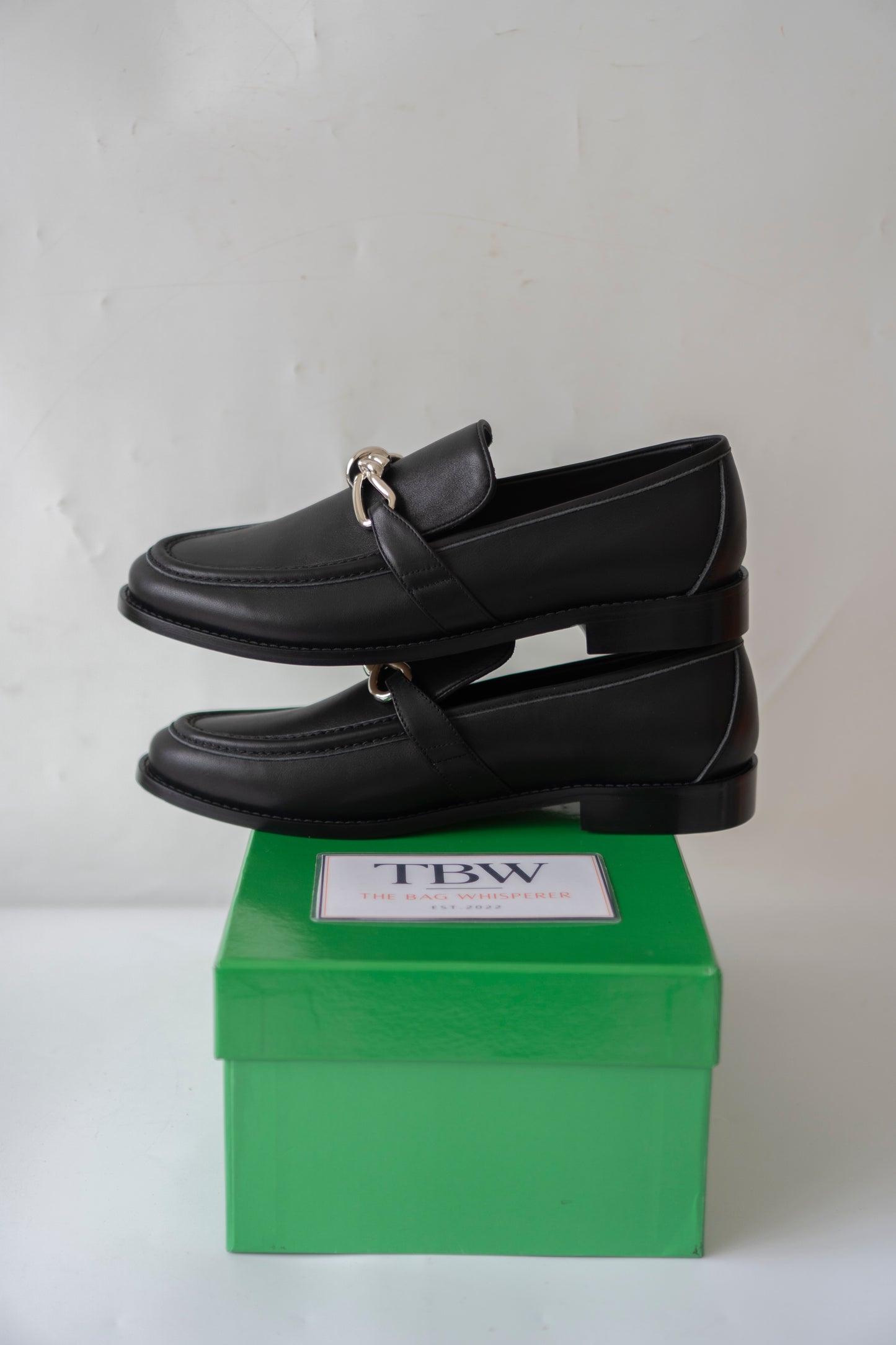 Astaire Loafers in Black Calfskin with Metallic Knot Detail