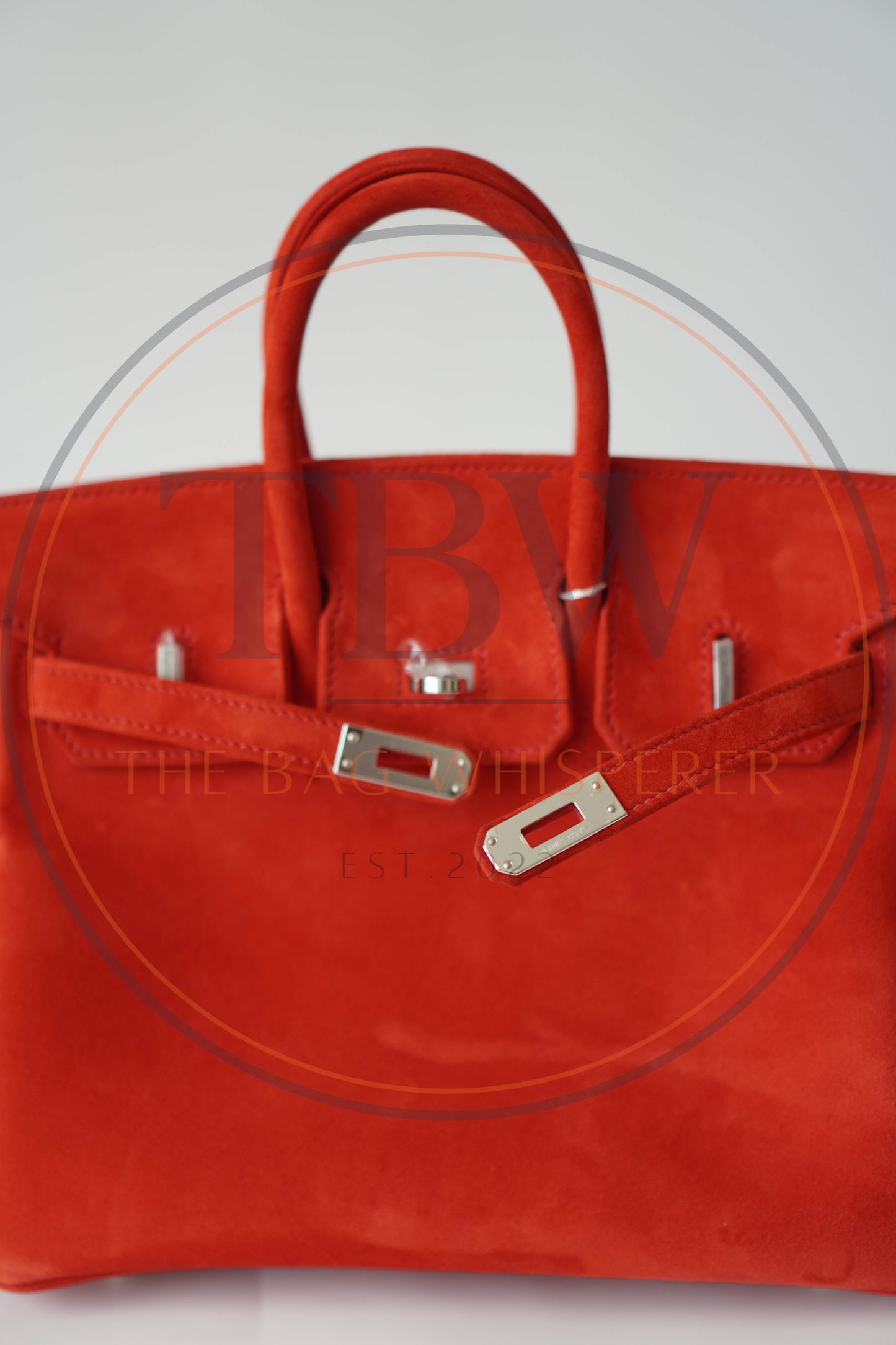 Birkin 25 Doblis in Rouge Vif suede