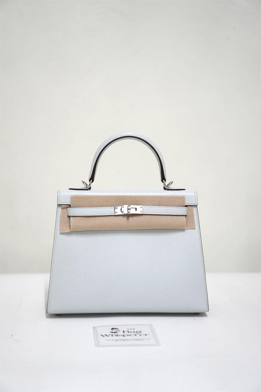 KL 25 Bleu Brume  in custom Chevre leather