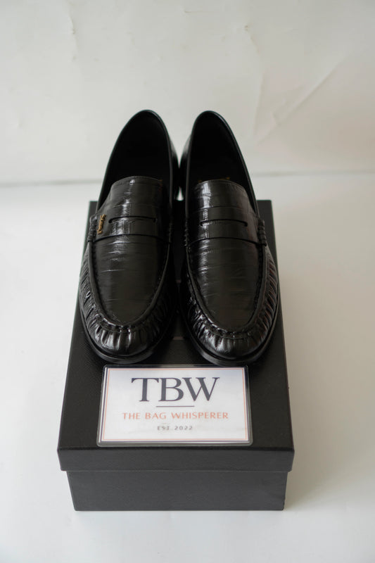 Le Loafer in Black Crinkled Leather