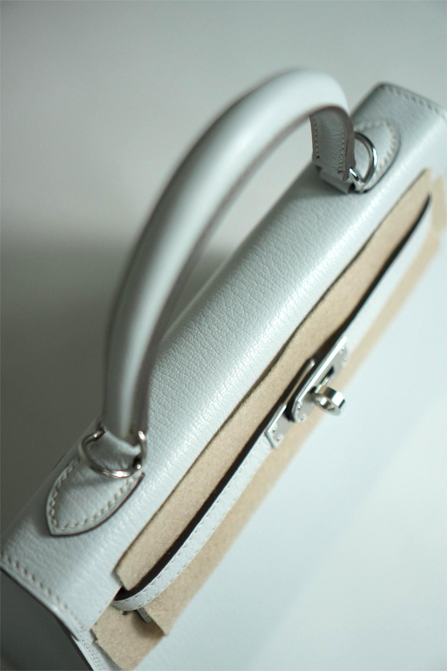 KL 25 Bleu Brume  in custom Chevre leather