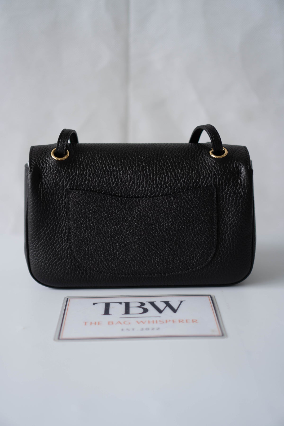 26B Flap Shoulder Bag – Black Leather with Gold Hardware