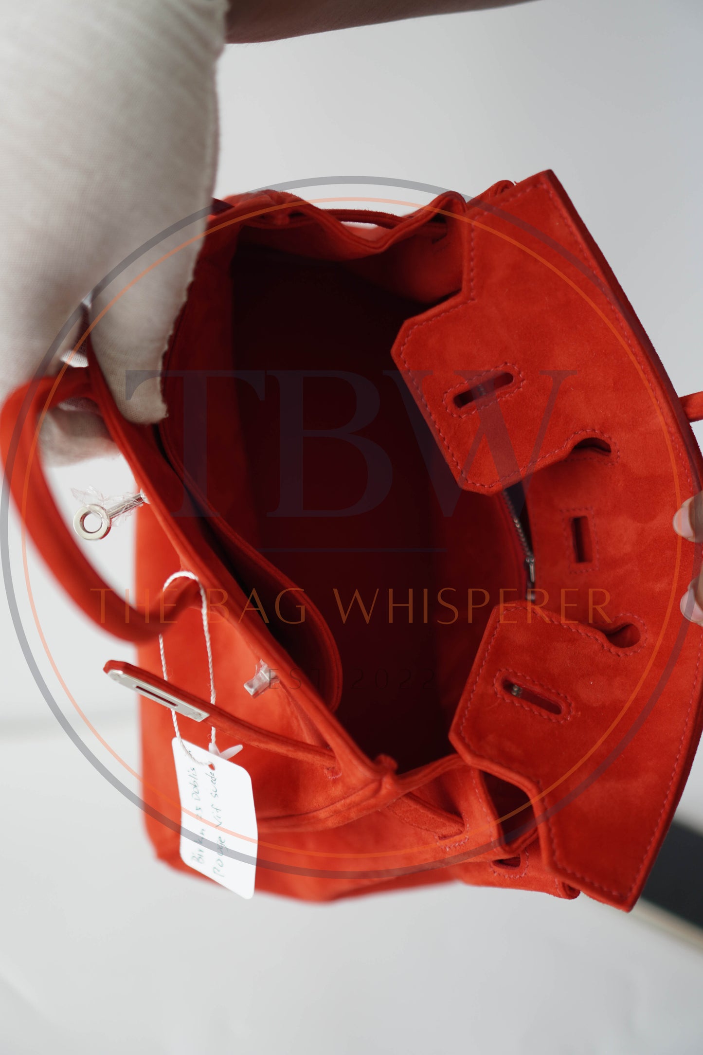 Birkin 25 Doblis in Rouge Vif suede