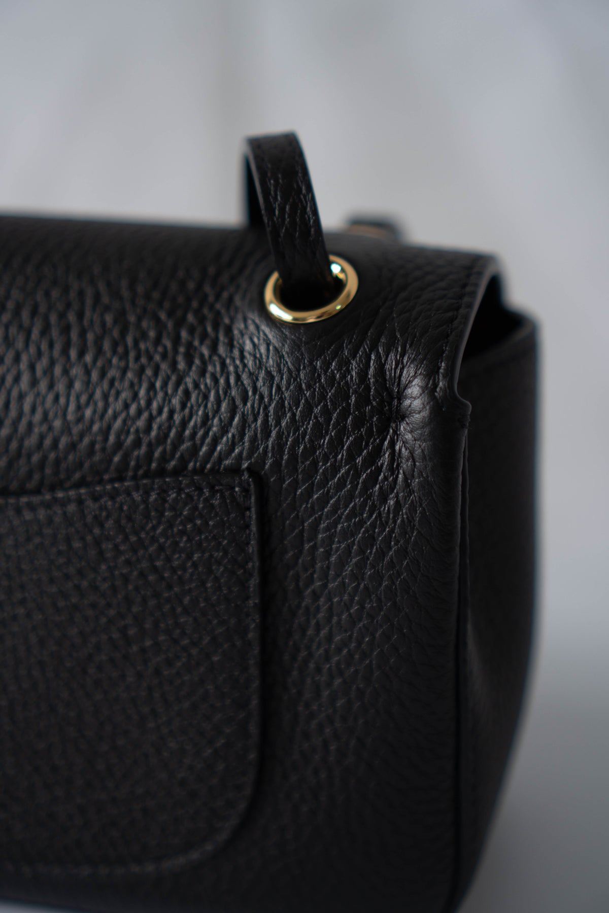 26B Flap Shoulder Bag – Black Leather with Gold Hardware