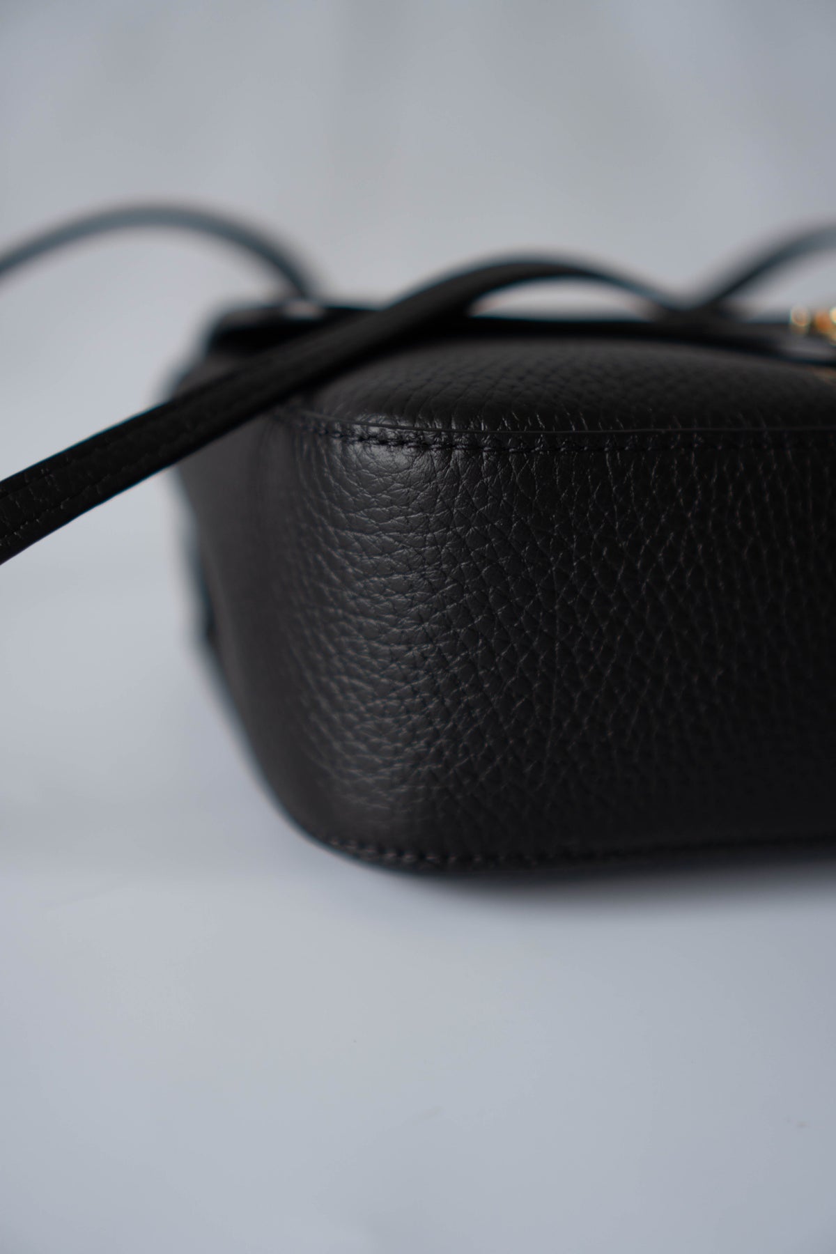 26B Flap Shoulder Bag – Black Leather with Gold Hardware