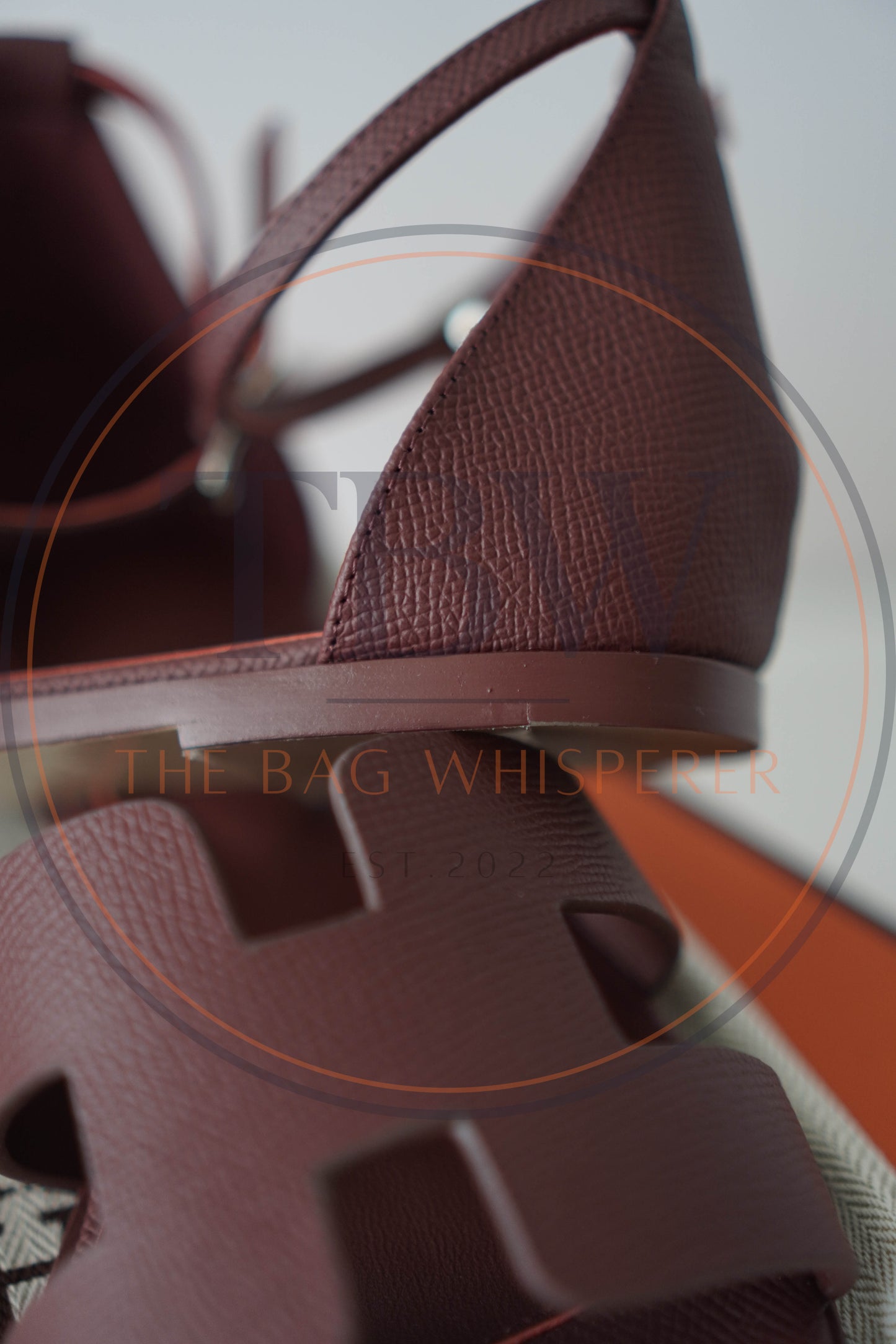 Santorini Ankle Strap Sandals – Burgundy Epsom Leather