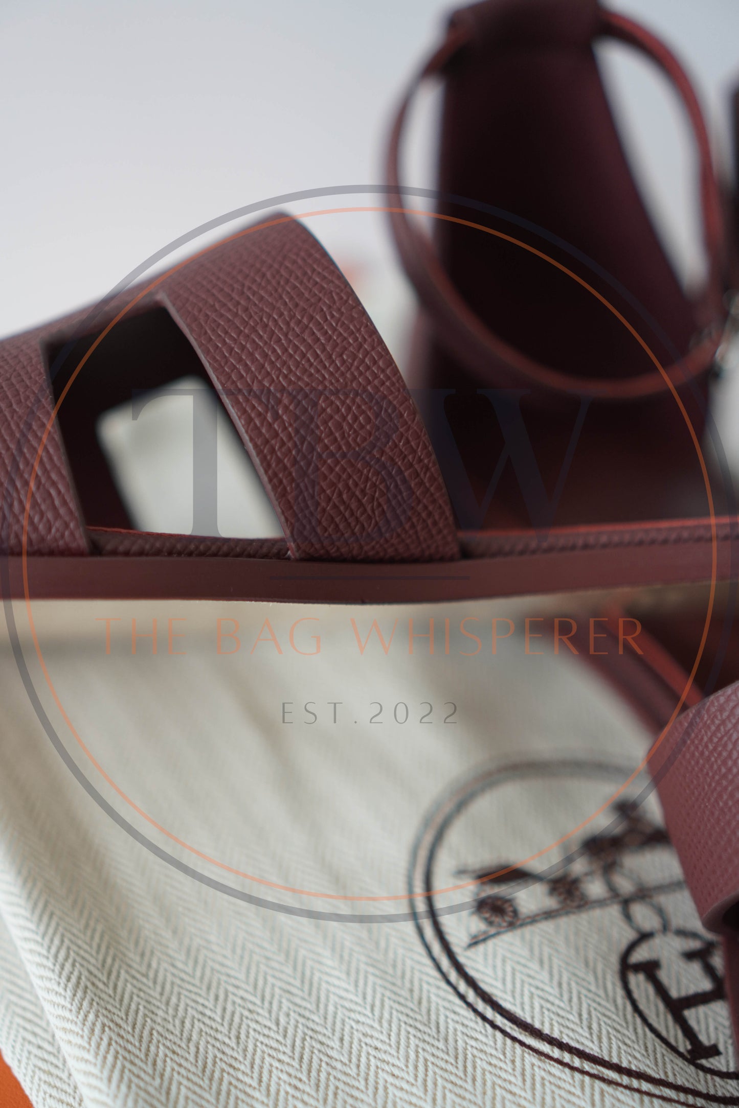 Santorini Ankle Strap Sandals – Burgundy Epsom Leather