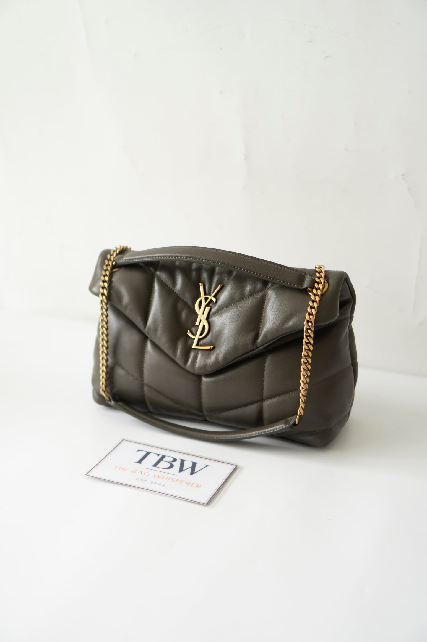 Loulou Puffer Small in Dark Khaki Green
