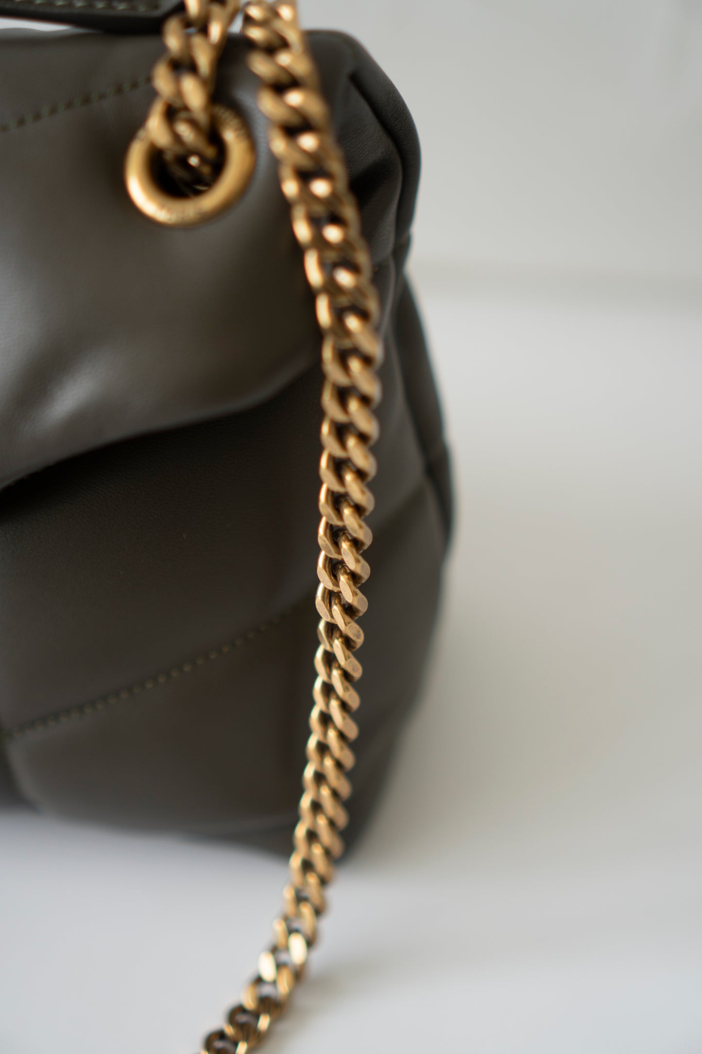 Loulou Puffer Small in Dark Khaki Green