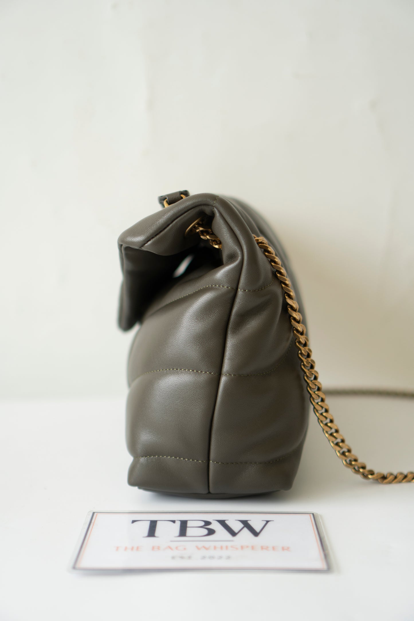Loulou Puffer Small in Dark Khaki Green