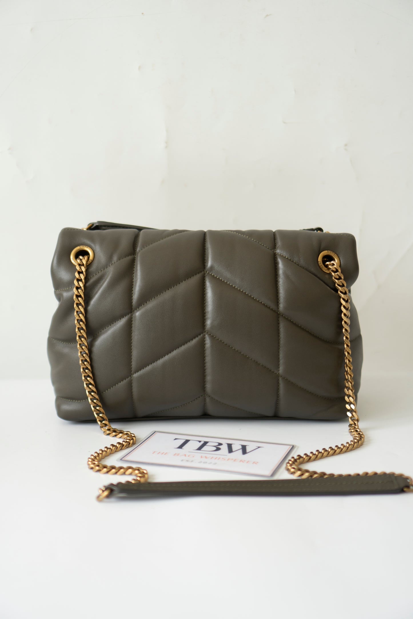 Loulou Puffer Small in Dark Khaki Green