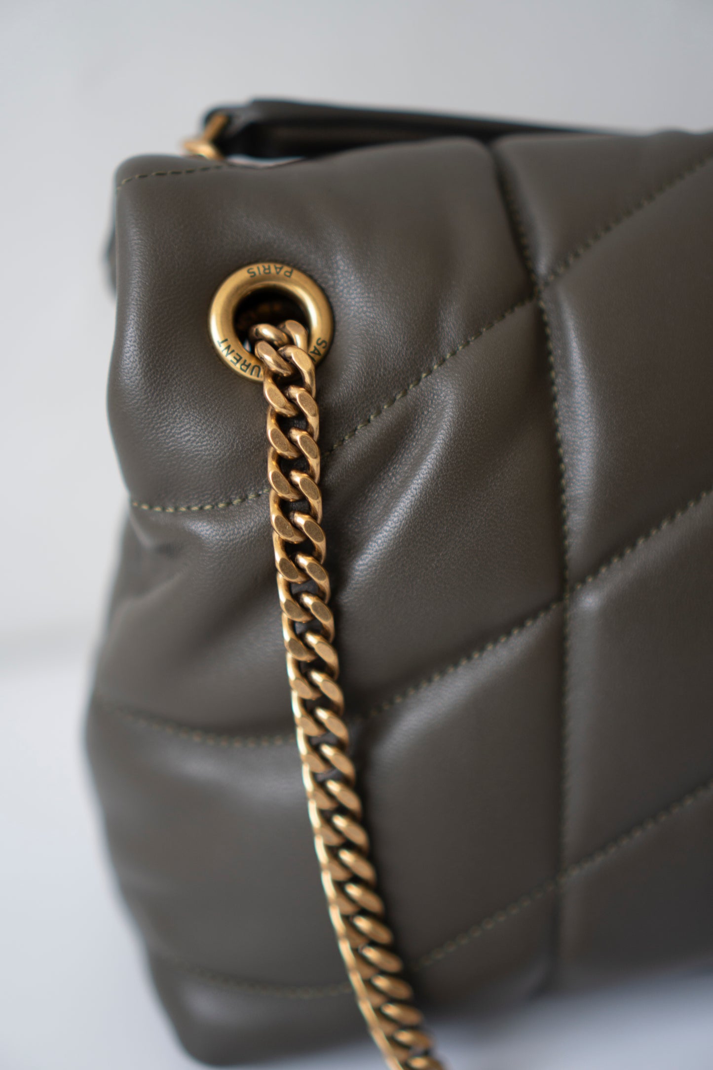 Loulou Puffer Small in Dark Khaki Green