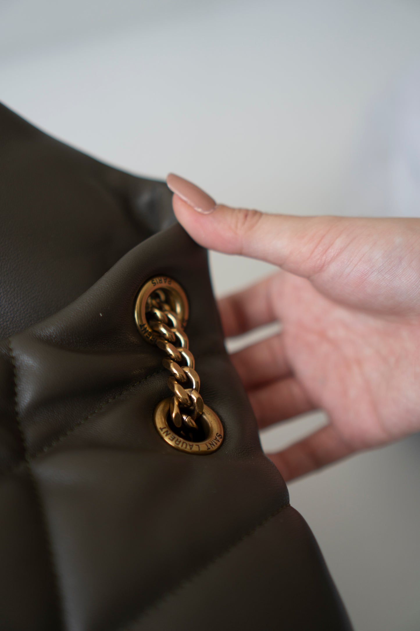 Loulou Puffer Small in Dark Khaki Green