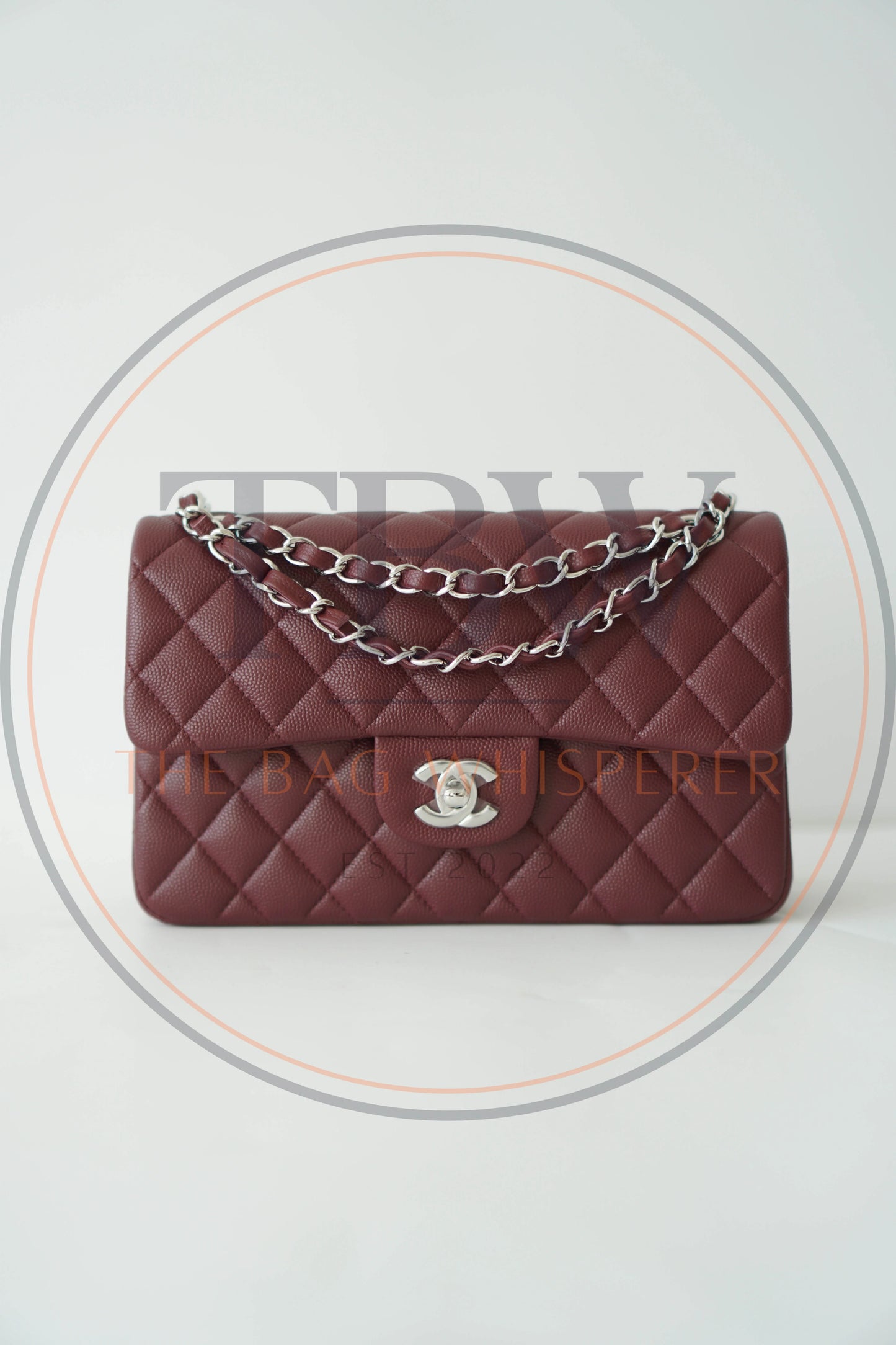 Classic Flap in Medium Burgundy Caviar with Silver Hardware