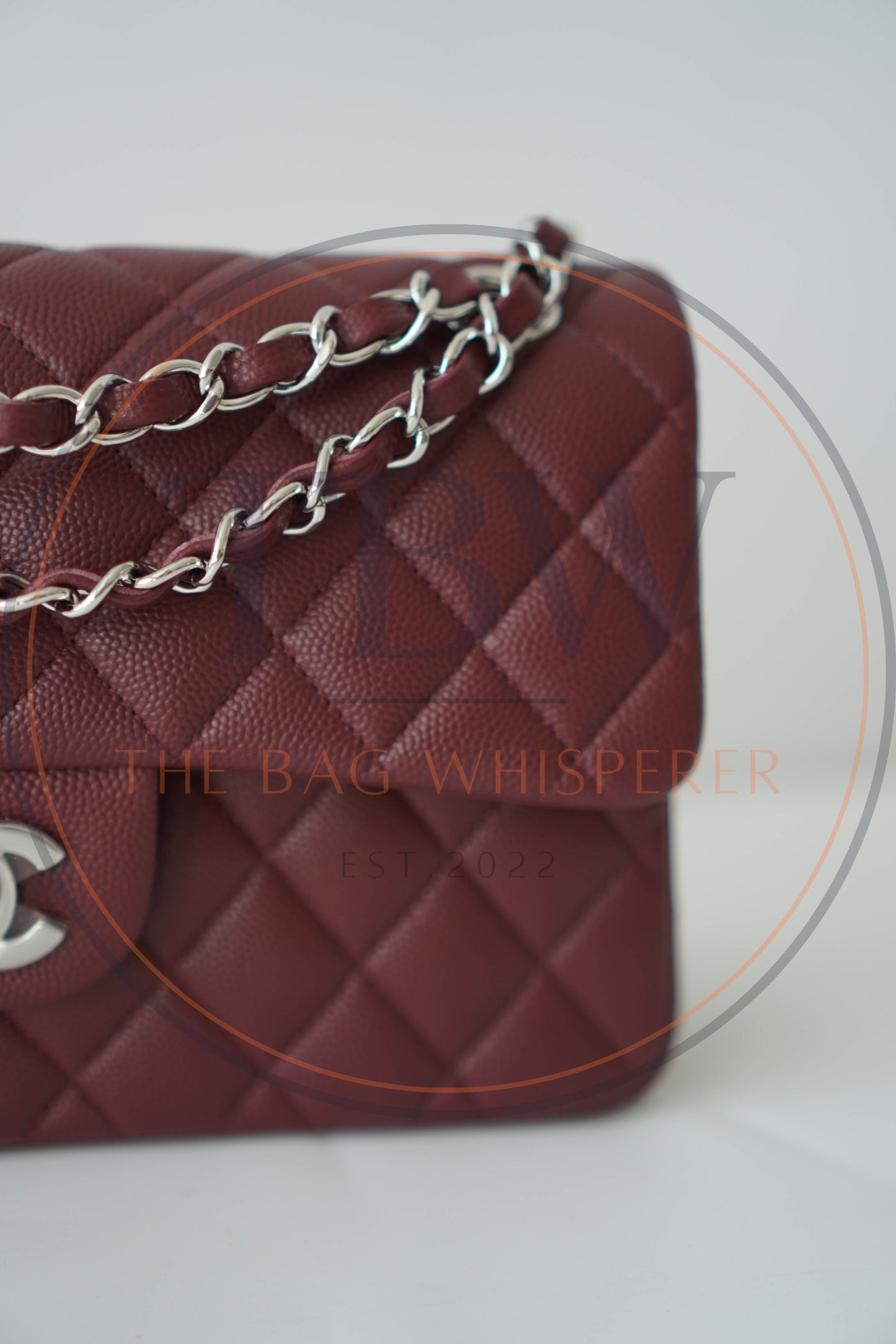 Classic Flap in Medium Burgundy Caviar with Silver Hardware