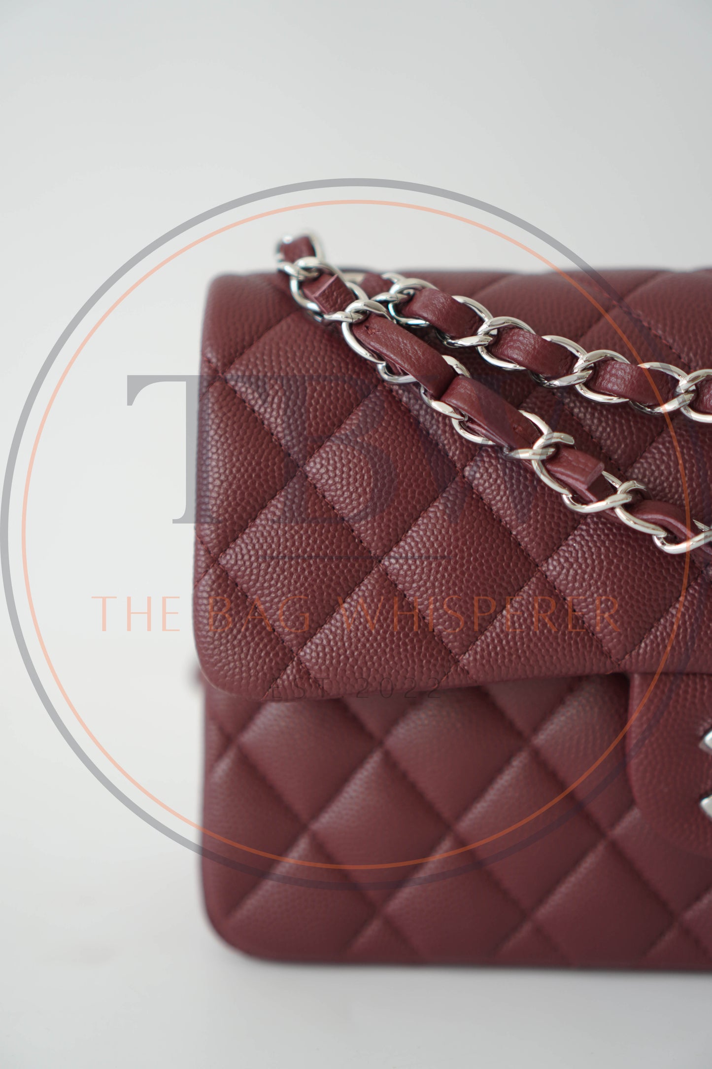 Classic Flap in Medium Burgundy Caviar with Silver Hardware