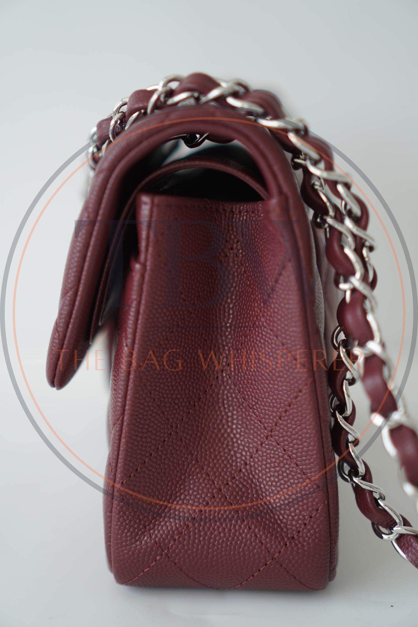 Classic Flap in Medium Burgundy Caviar with Silver Hardware