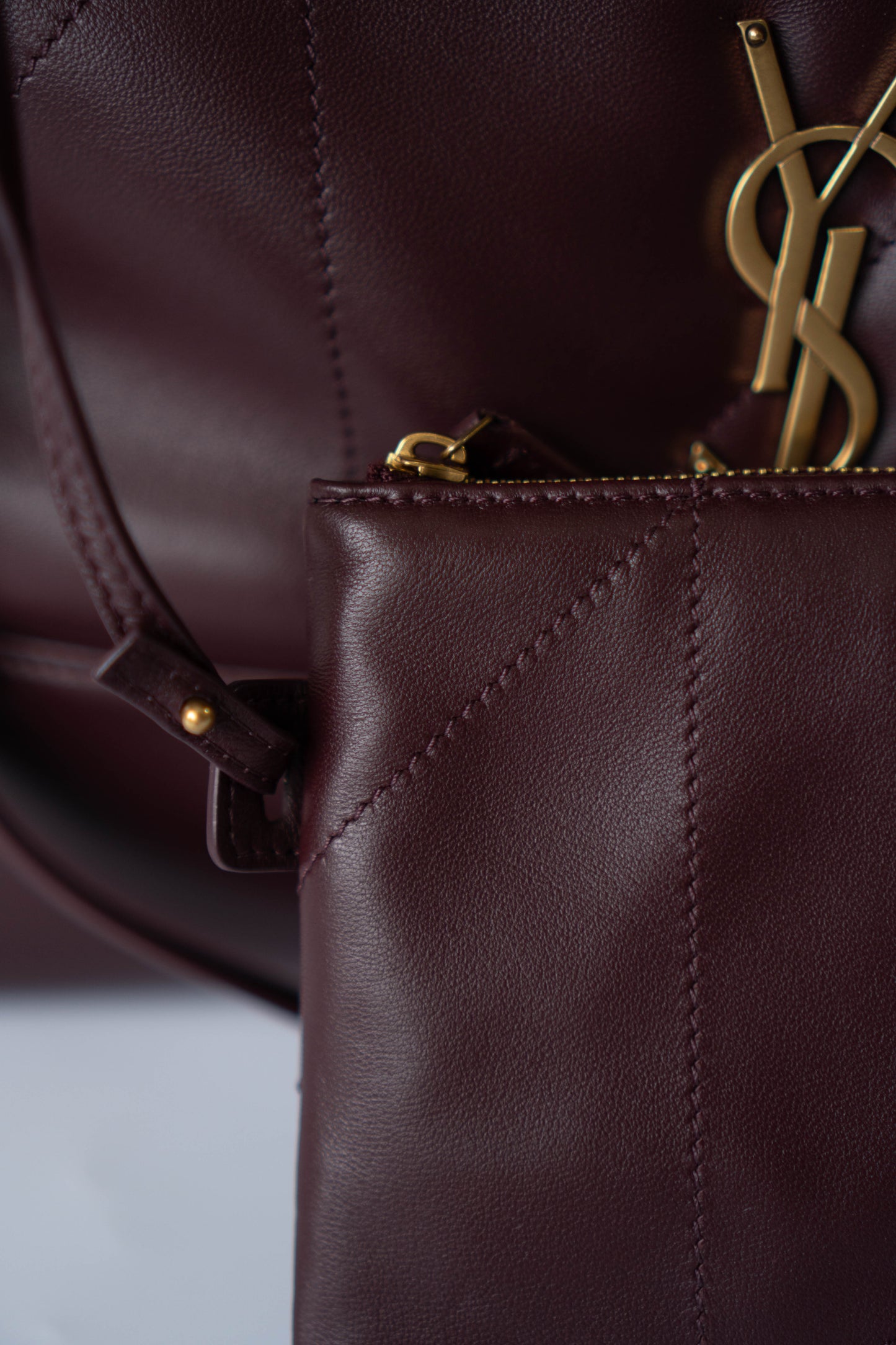Jamie Medium Chain Tote Bag in Lambskin – Burgundy / Dark Plum with Bronze Hardware