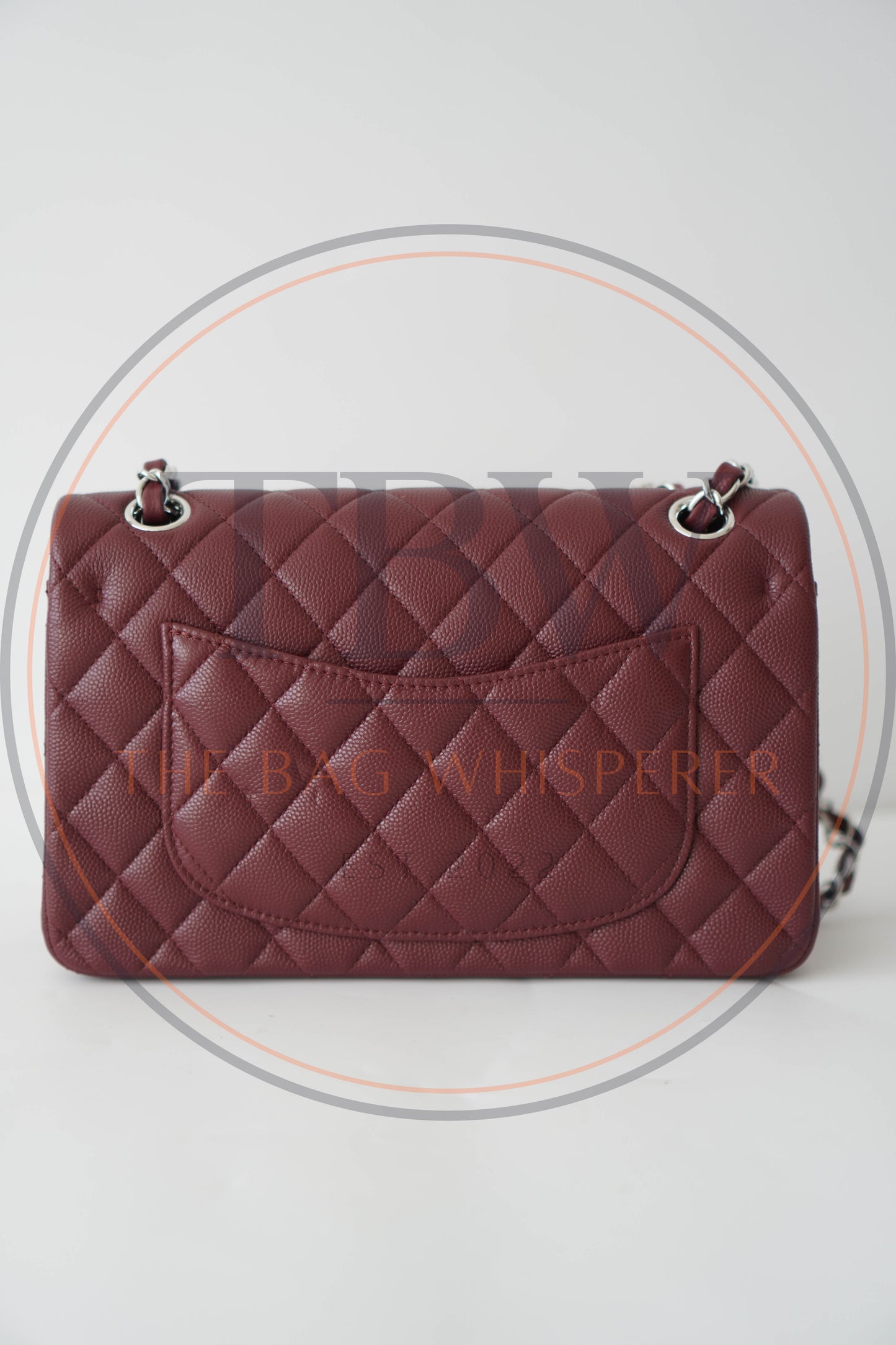 Classic Flap in Medium Burgundy Caviar with Silver Hardware