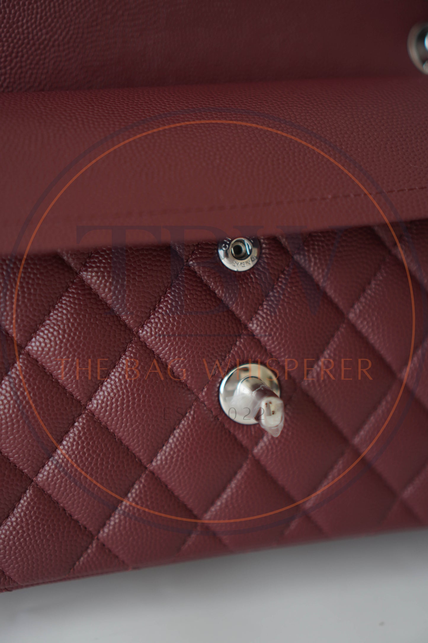 Classic Flap in Medium Burgundy Caviar with Silver Hardware