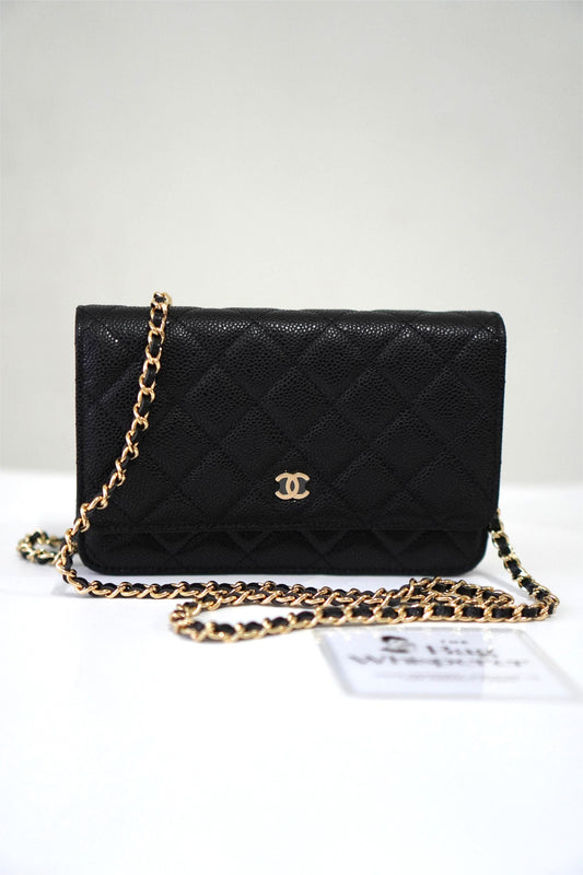 Wallet on Chain (WOC) Black Caviar Gold Hardware