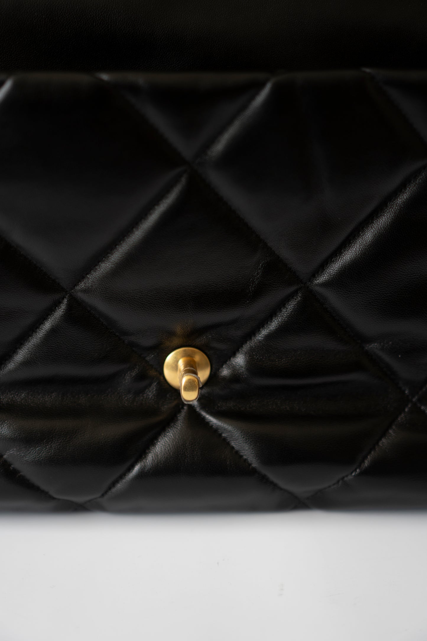 19 Maxi Flap Bag in Black Lambskin