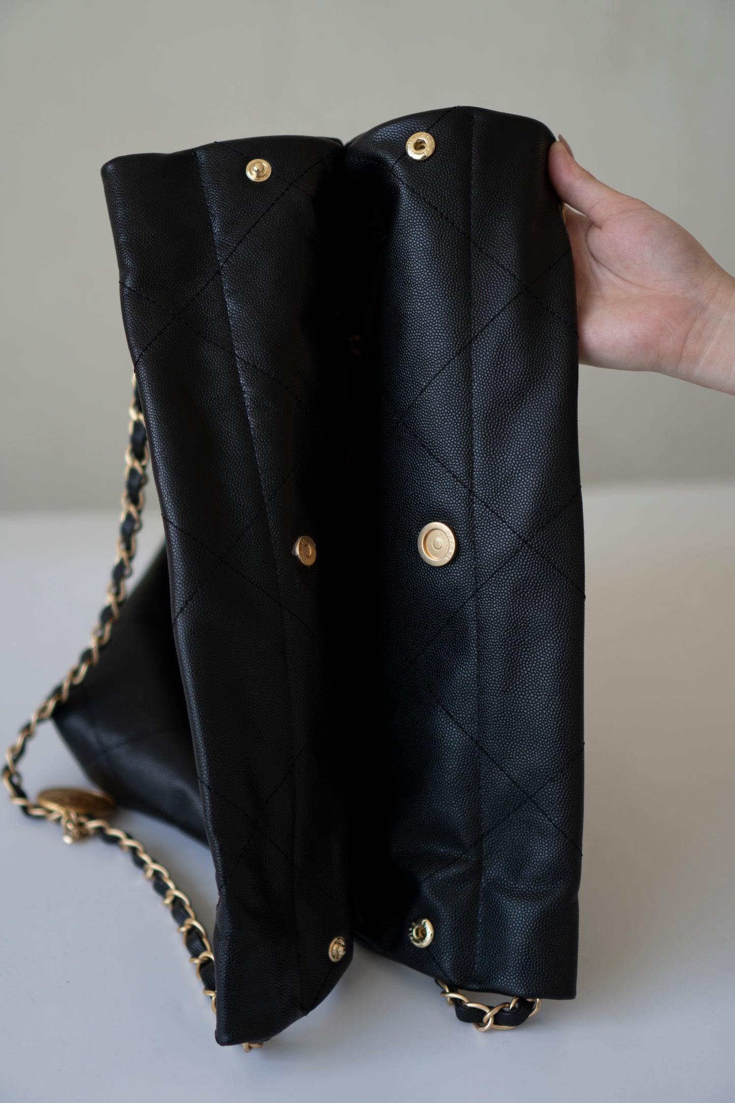 C22 Small Handbag in Black Caviar Leather