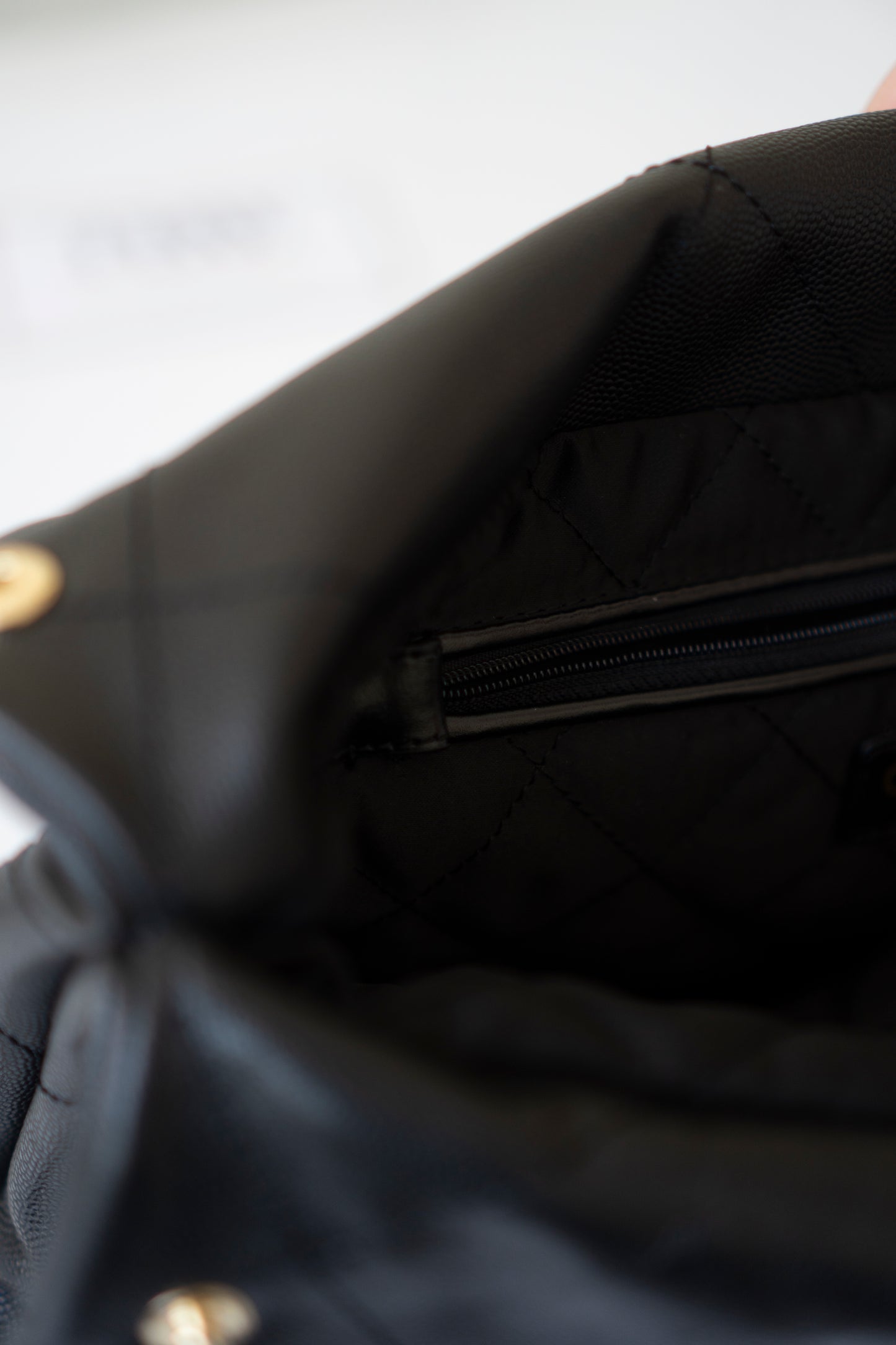 C22 Small Handbag in Black Caviar Leather