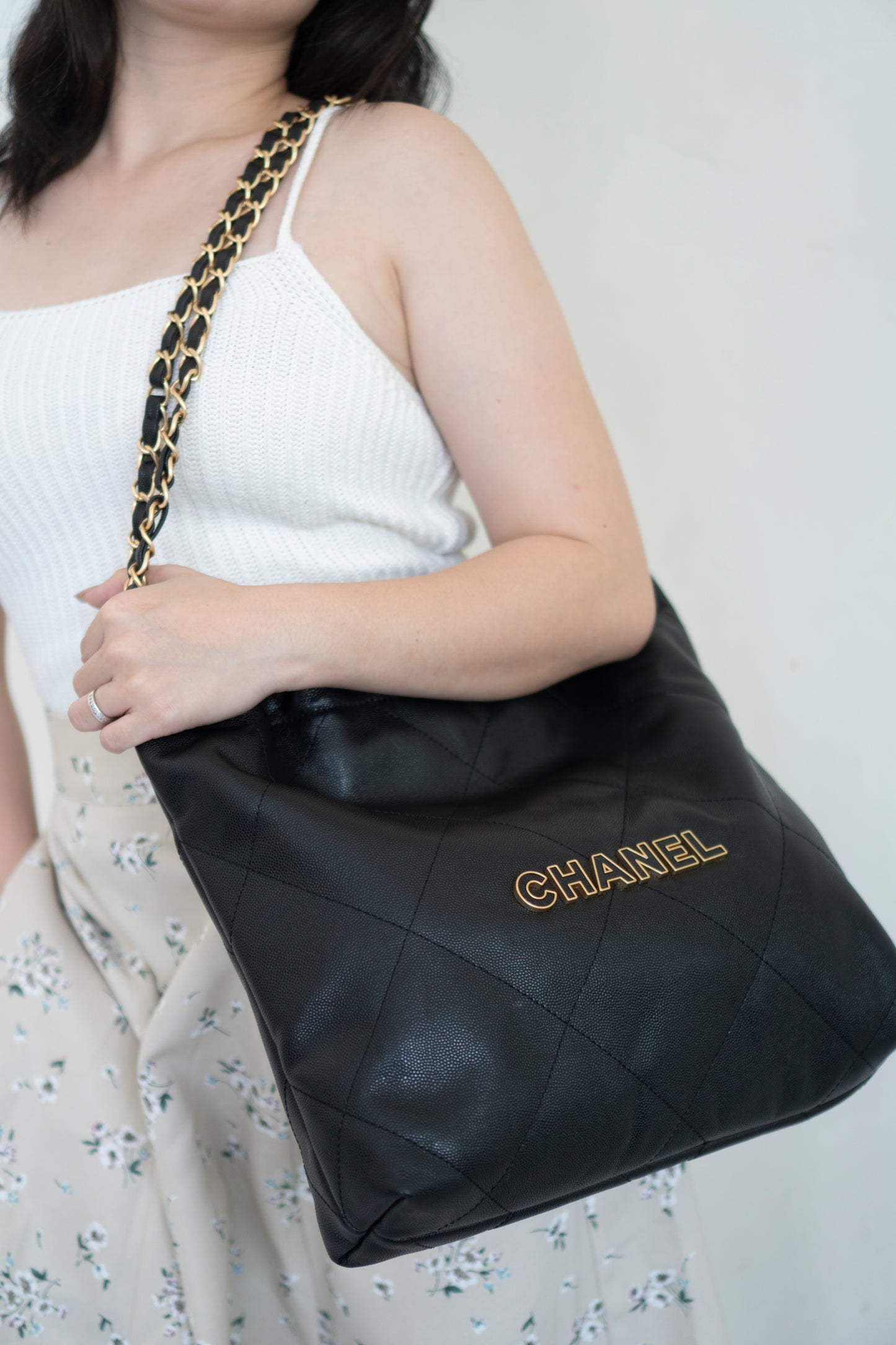 C22 Small Handbag in Black Caviar Leather